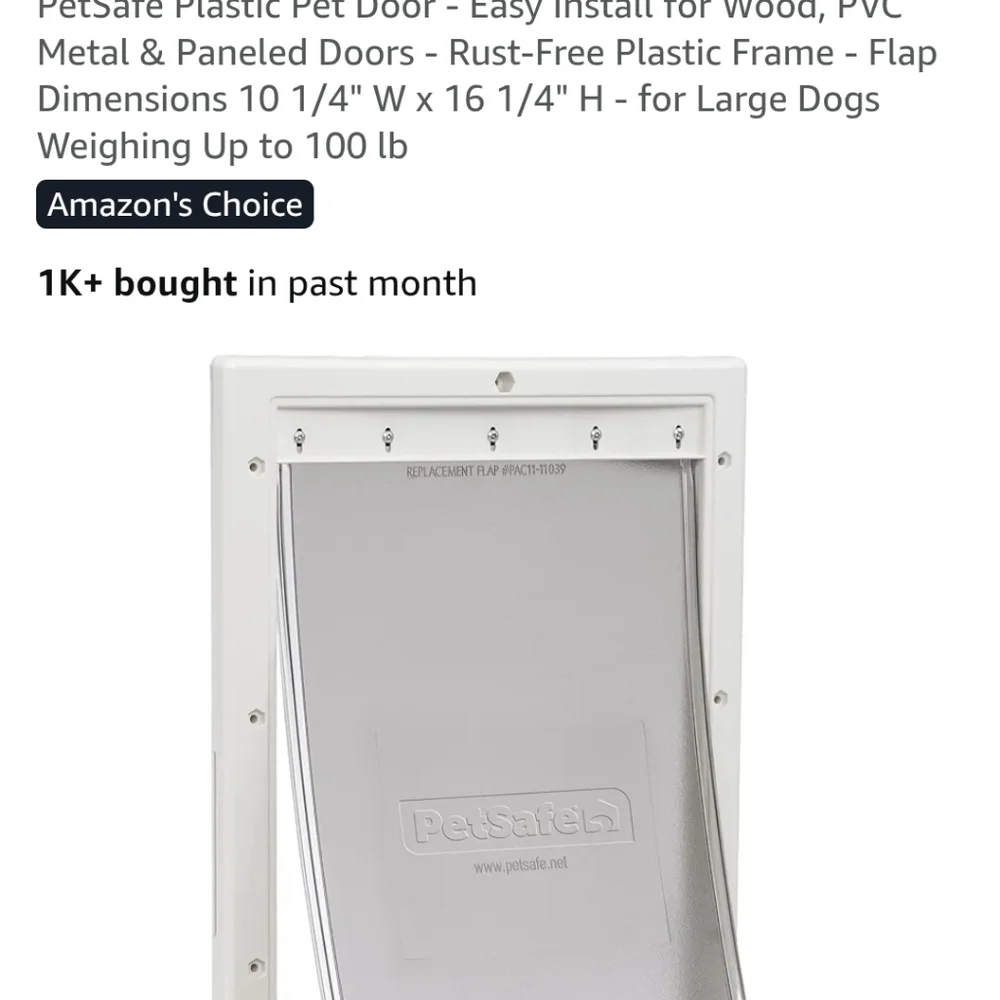 PetSafe Plastic Pet Door - White. Large